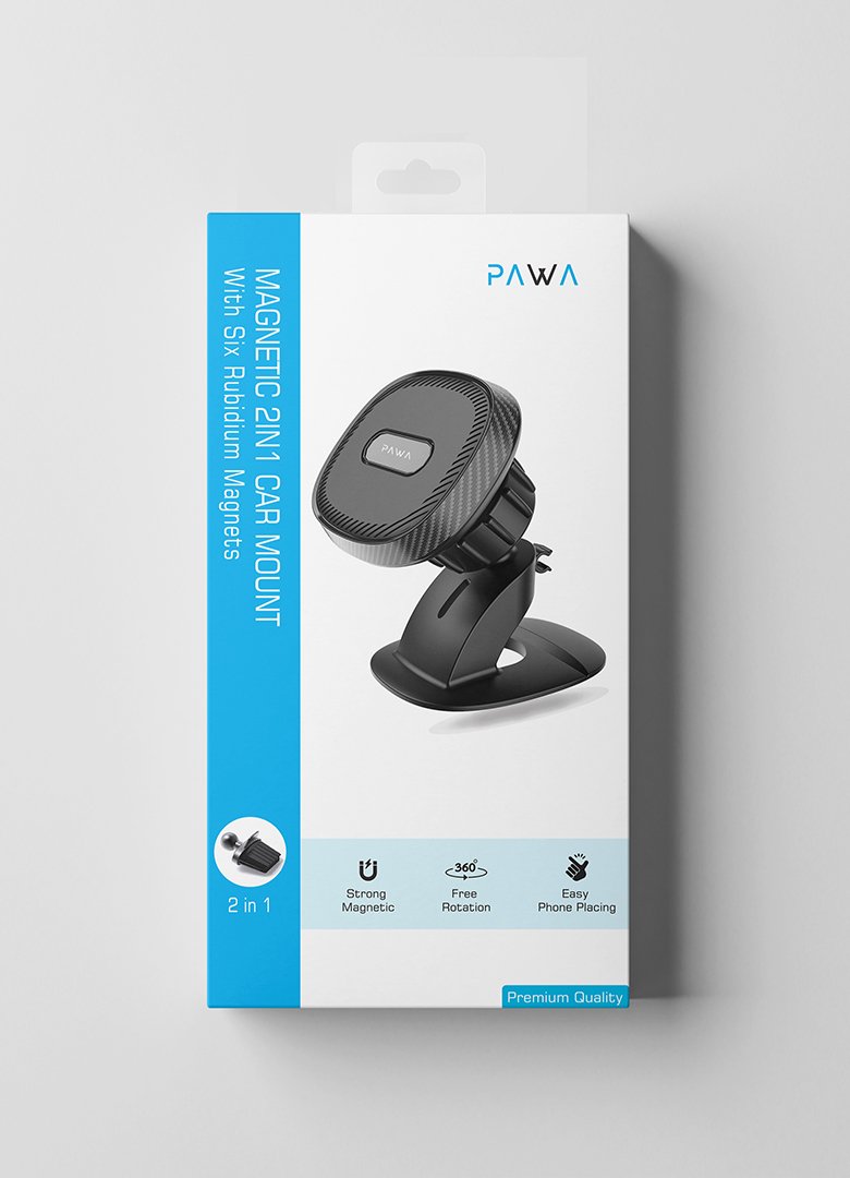 MAGNETIC 2IN1 CAR MOUNT With Six Rubidium Magnets - PAWA
